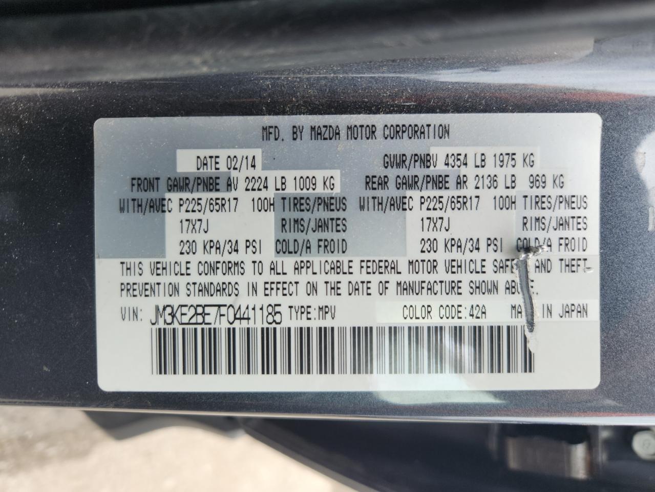 2015 Mazda Cx-5 Sport VIN: JM3KE2BE7F0441185 Lot: 61293355