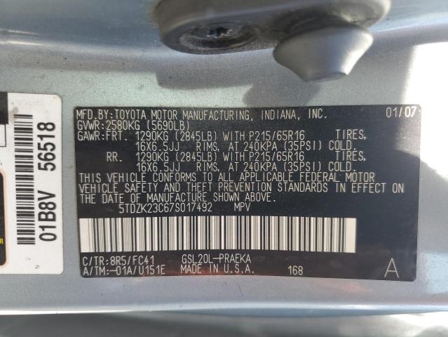 2007 TOYOTA SIENNA CE