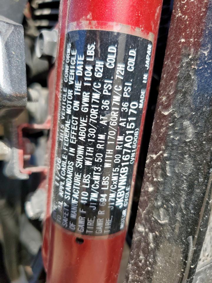 jkbvnkb167a015170 JKBVNKB167A015170 2007 Kawasaki Vn1600 B