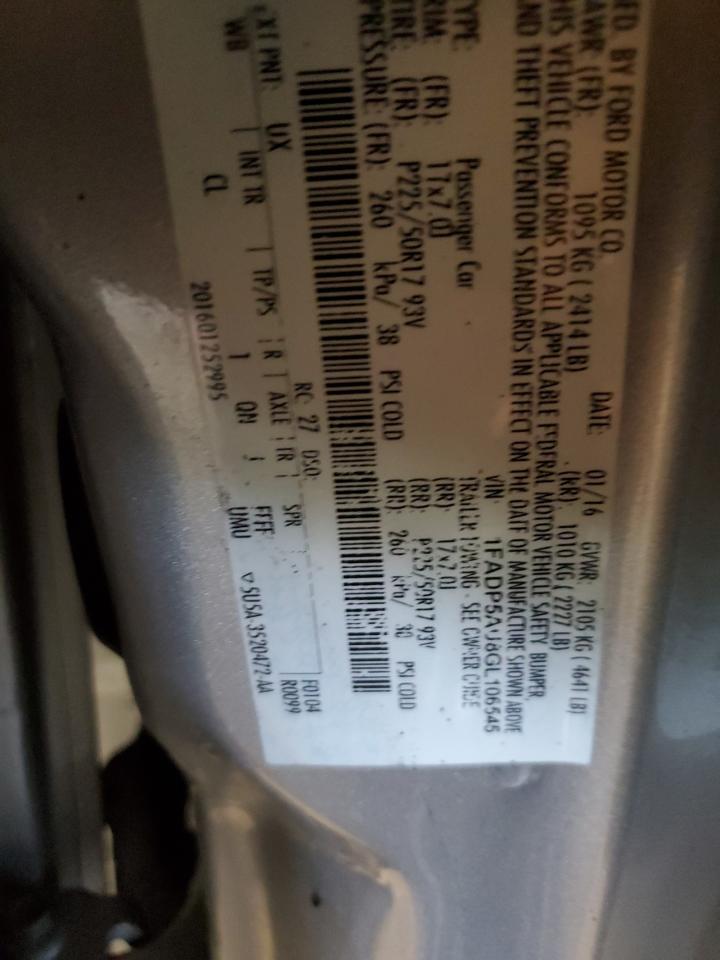 2016 Ford C-Max Se VIN: 1FADP5AU8GL106545 Lot: 61734335