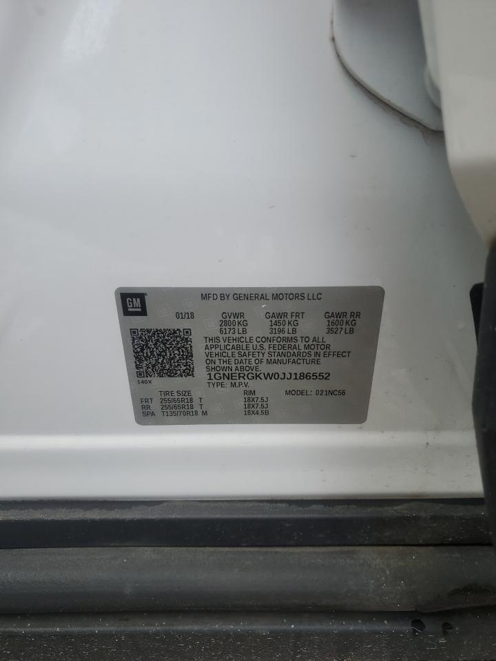 2018 Chevrolet Traverse Lt VIN: 1GNERGKW0JJ186552 Lot: 60747585