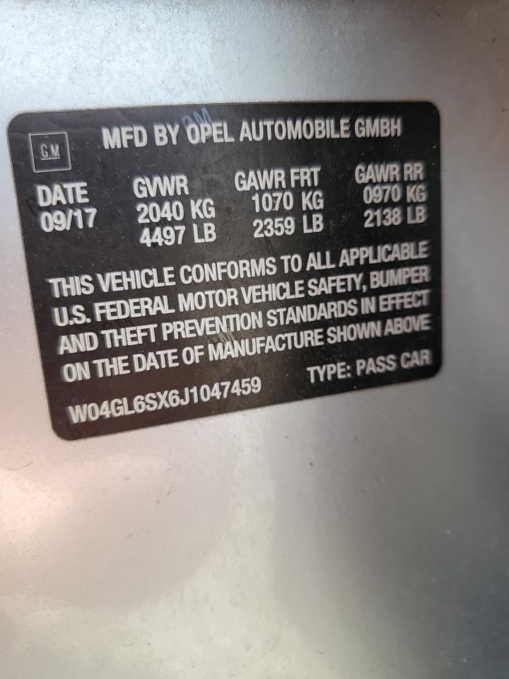2018 Buick Regal Preferred VIN: W04GL6SX6J1047459 Lot: 62501425