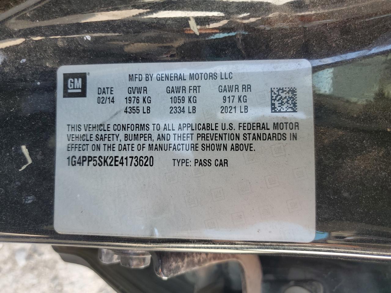 2014 Buick Verano VIN: 1G4PP5SK2E4173620 Lot: 62172775