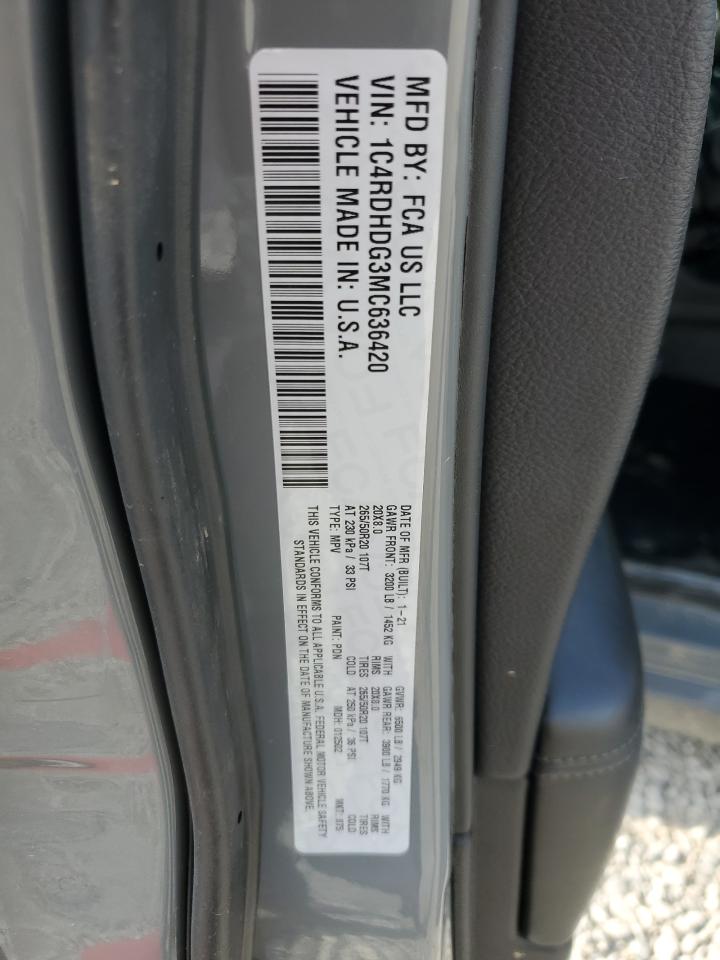 2021 Dodge Durango Gt VIN: 1C4RDHDG3MC636420 Lot: 59755365