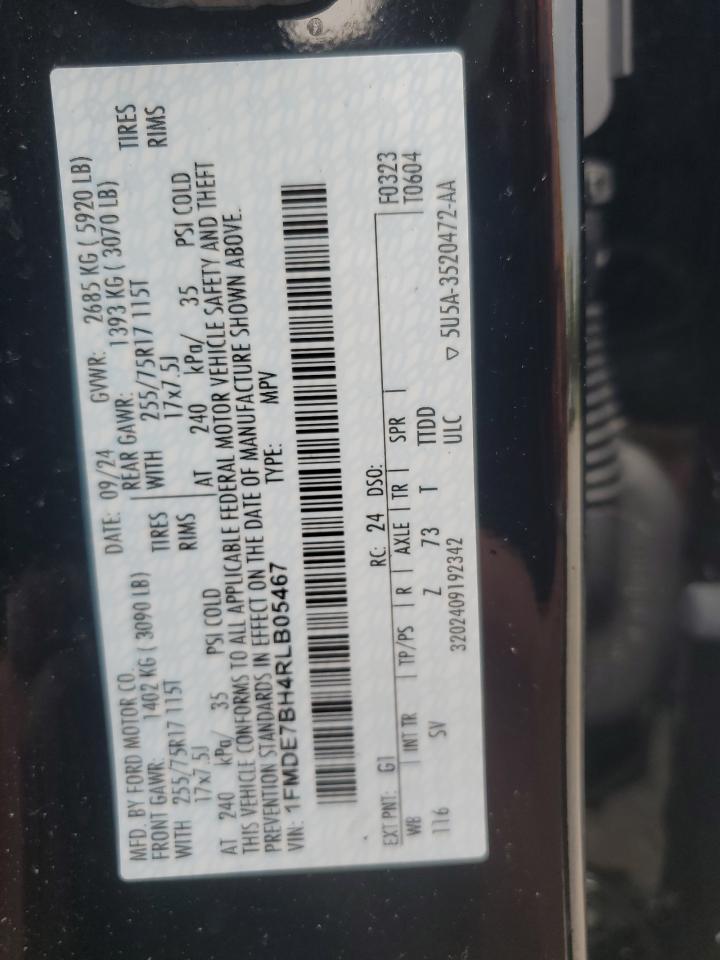 2024 Ford Bronco Big Bend VIN: 1FMDE7BH4RLB05467 Lot: 61596155