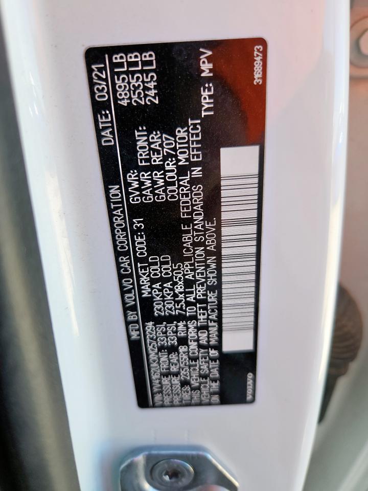 2021 Volvo Xc40 T5 Momentum VIN: YV4162UKXM2573294 Lot: 60966175