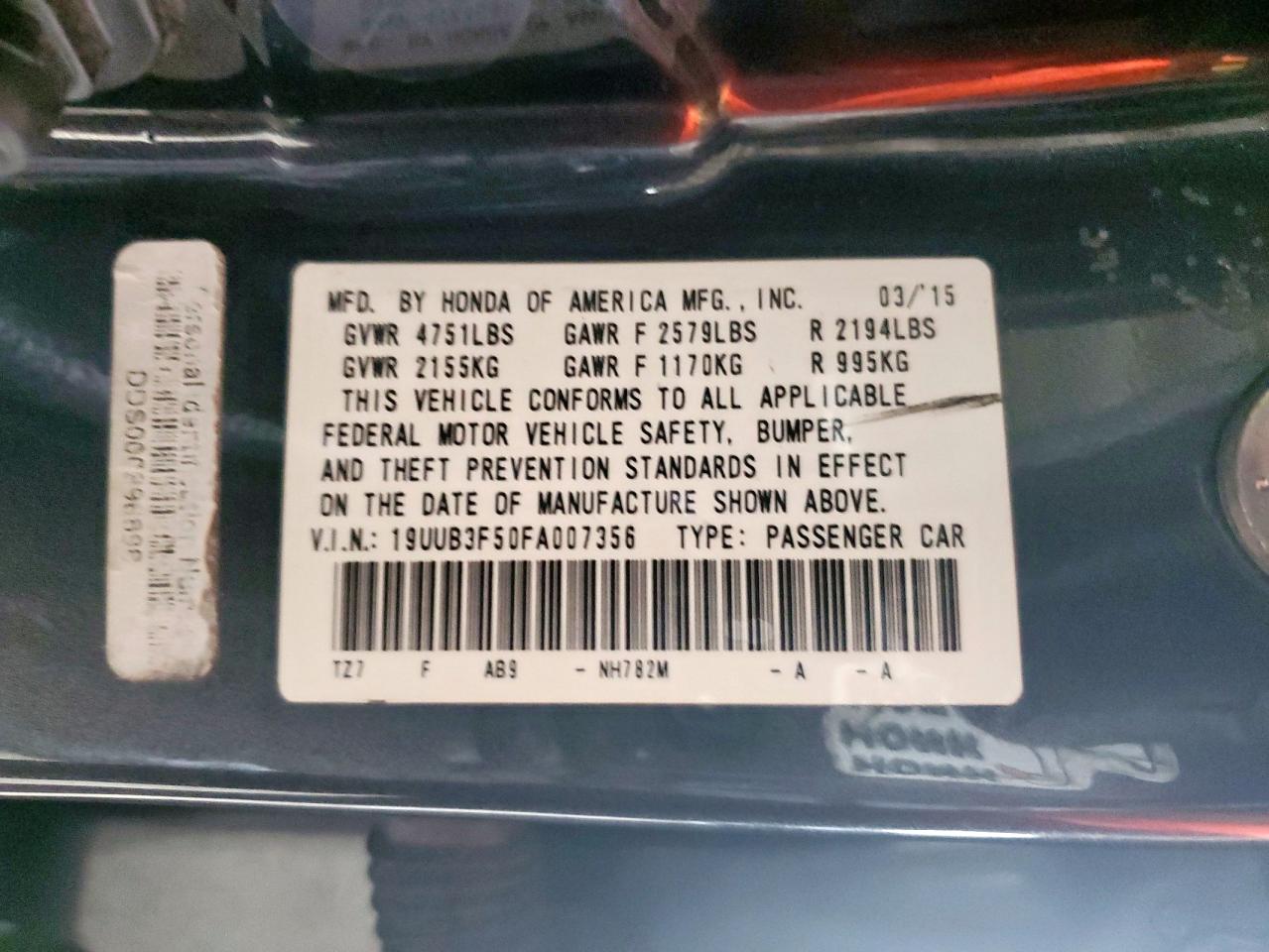 2015 Acura Tlx Tech VIN: 19UUB3F50FA007356 Lot: 62672865