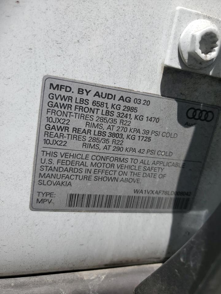 2020 Audi Q7 Prestige VIN: WA1VXAF76LD008042 Lot: 61859955