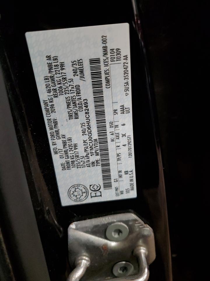 2017 Ford Escape Se VIN: 1FMCU0GD6HUC82493 Lot: 62786385