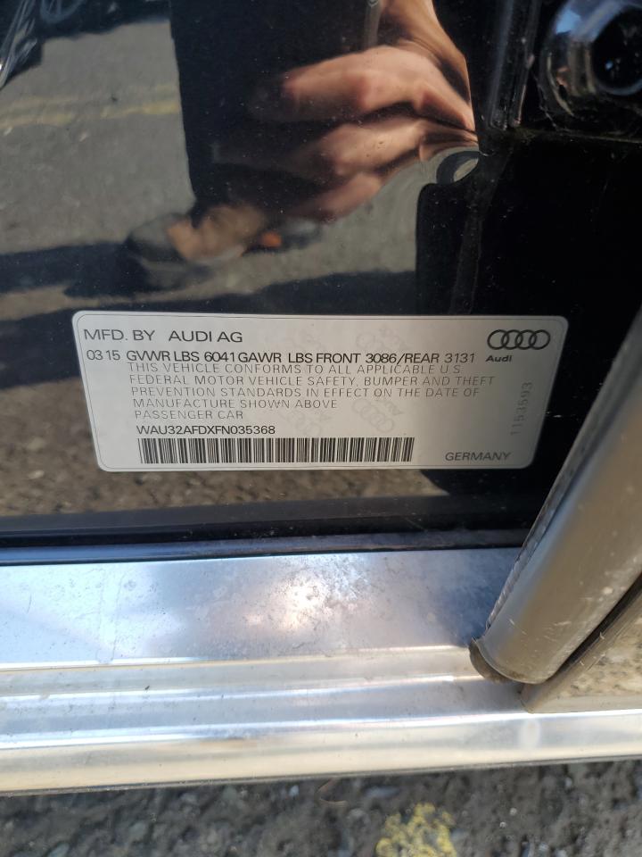 2015 Audi A8 L Quattro VIN: WAU32AFDXFN035368 Lot: 62078435