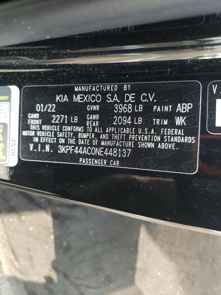 2022 Kia Forte Gt VIN: 3KPF44AC0NE448137 Lot: 60433905