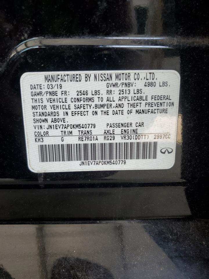 2019 Infiniti Q50 Luxe VIN: JN1EV7AP0KM540779 Lot: 61480895