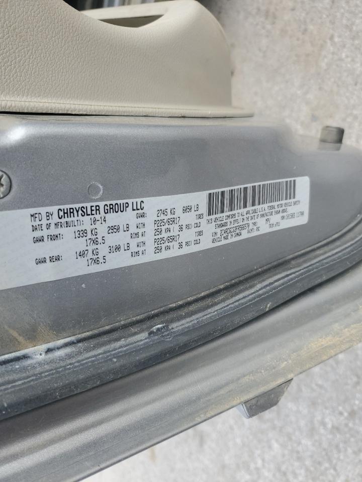 2015 Dodge Grand Caravan Sxt VIN: 2C4RDGCG3FR566570 Lot: 62950005