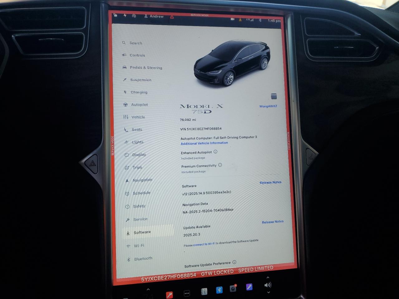 2017 Tesla Model X VIN: 5YJXCBE27HF068854 Lot: 60812335