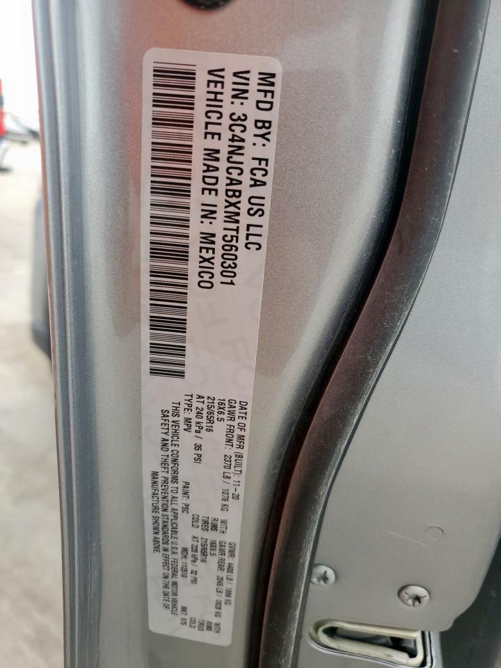 2021 Jeep Compass Sport VIN: 3C4NJCABXMT560301 Lot: 59361585