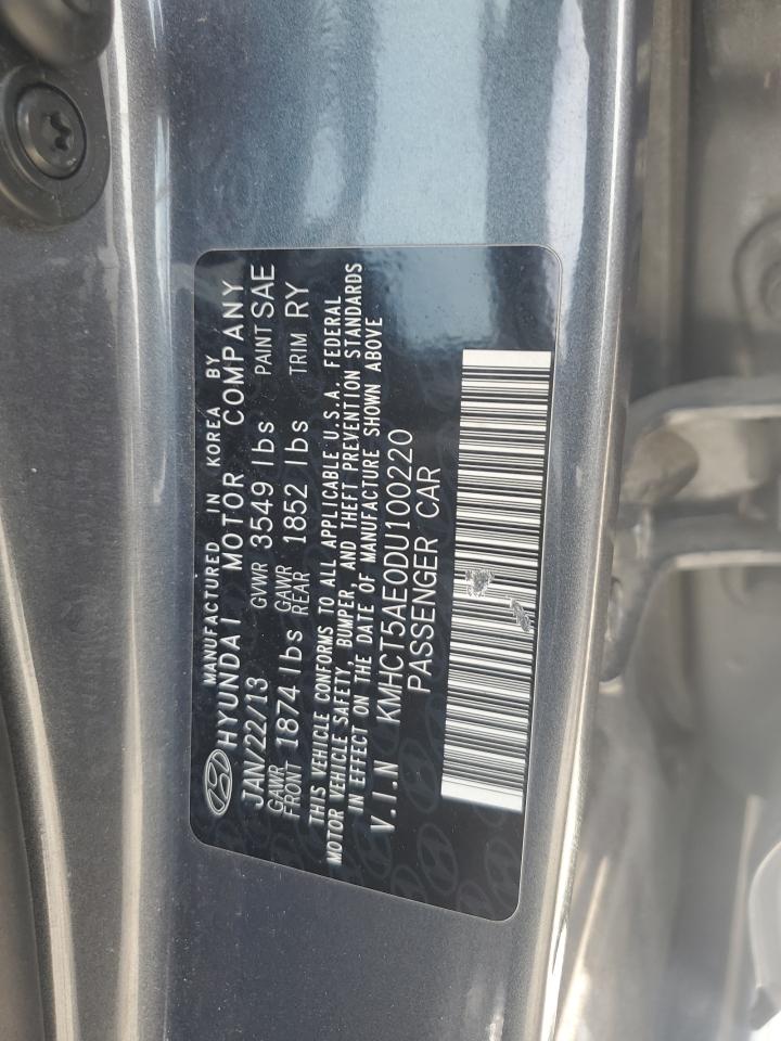 2013 Hyundai Accent Gls VIN: KMHCT5AE0DU100220 Lot: 62845805