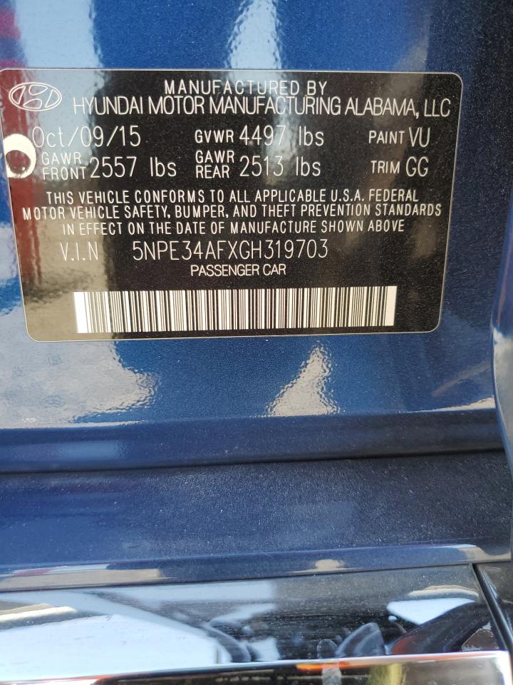 2016 Hyundai Sonata Sport VIN: 5NPE34AFXGH319703 Lot: 63281485