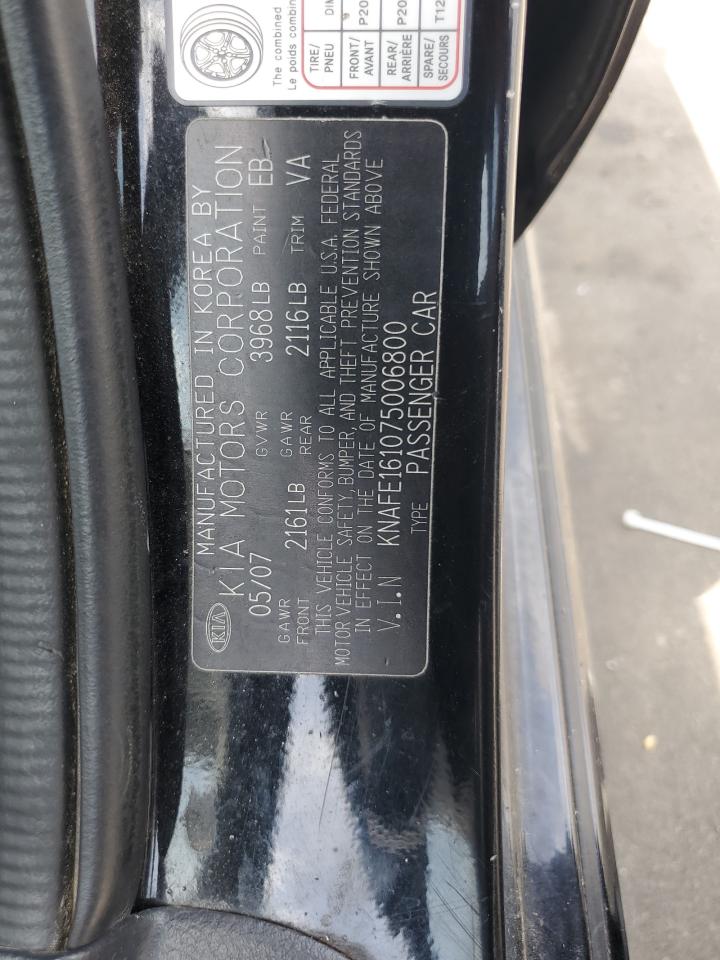 2007 Kia Spectra5 Sx VIN: KNAFE161075006800 Lot: 60958595