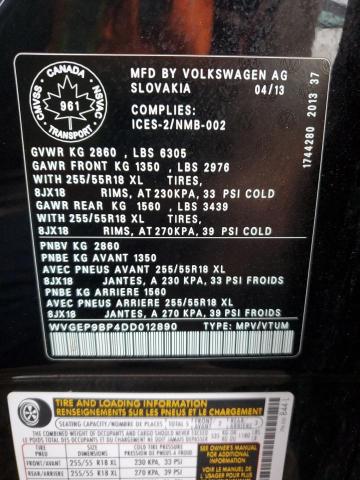 2013 VOLKSWAGEN TOUAREG V6 TDI