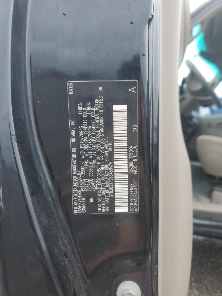 2006 Toyota Tundra VIN: 5TBJU32196S459476 Lot: 59900025