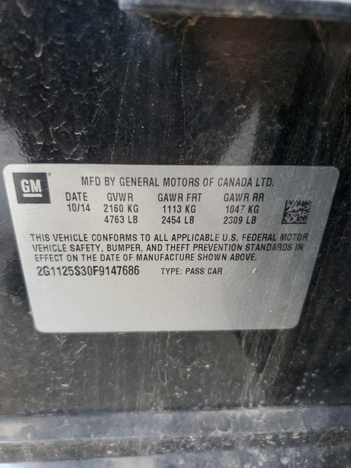 2015 Chevrolet Impala Lt VIN: 2G1125S30F9147686 Lot: 62684755