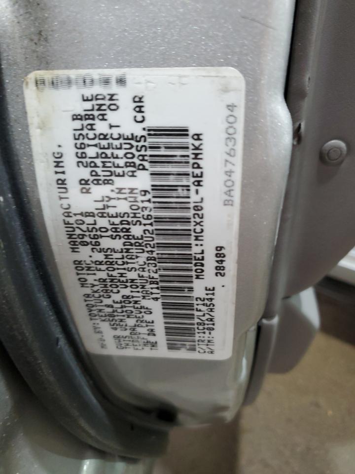 2002 Toyota Avalon Xl VIN: 4T1BF28B42U216319 Lot: 60050625