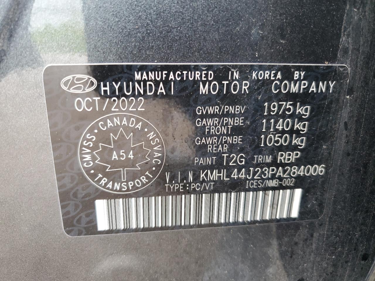 2023 Hyundai Sonata Sel Plus VIN: KMHL44J23PA284006 Lot: 60043415