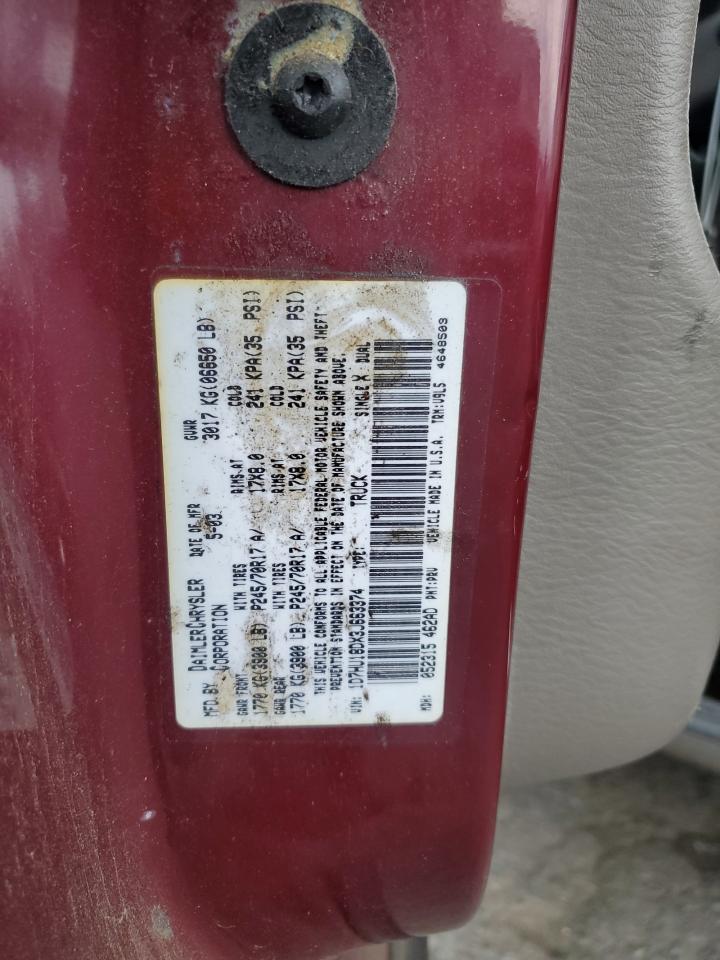 2003 Dodge Ram 1500 St VIN: 1D7HU18DX3J663374 Lot: 62166735