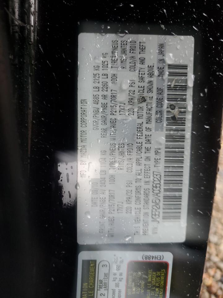 2010 Mazda Cx-7 VIN: JM3ER2W5XA0350237 Lot: 59945535