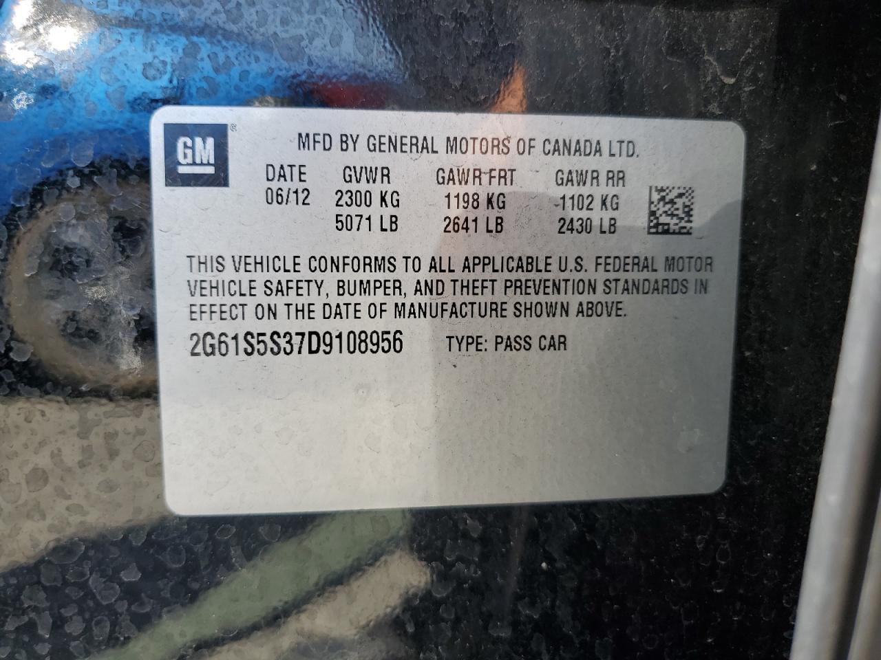 2013 Cadillac Xts Premium Collection VIN: 2G61S5S37D9108956 Lot: 61401985
