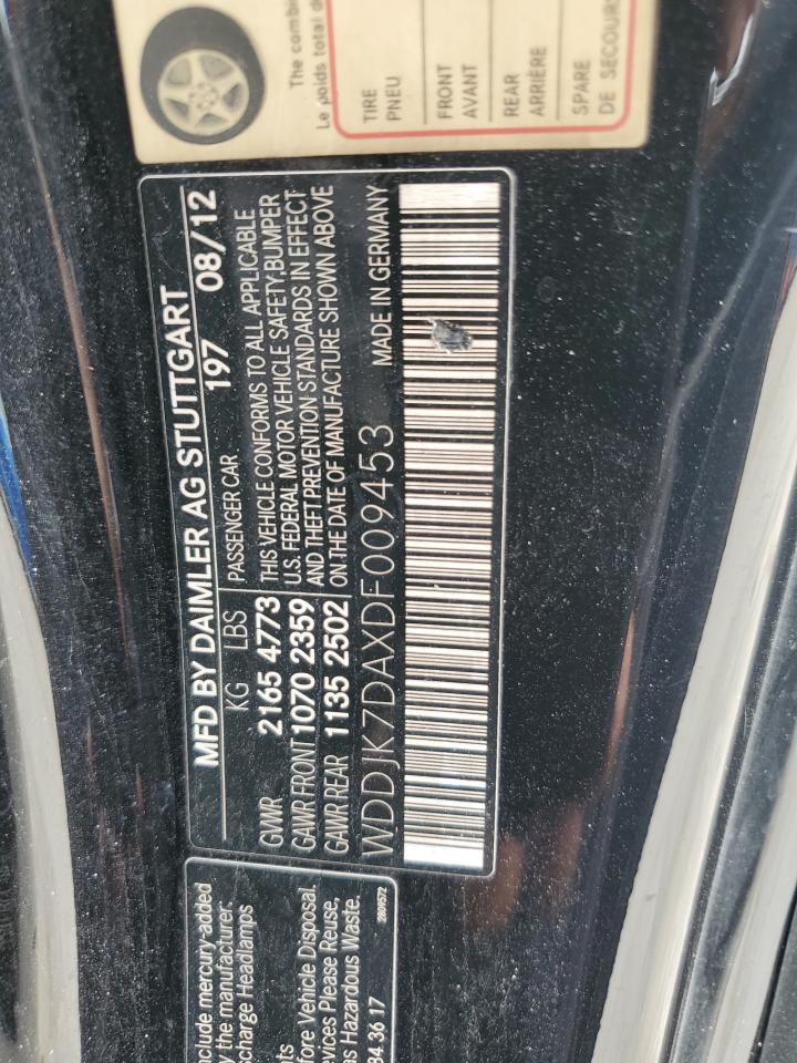 2013 Mercedes-Benz Sl 550 VIN: WDDJK7DAXDF009453 Lot: 59589955
