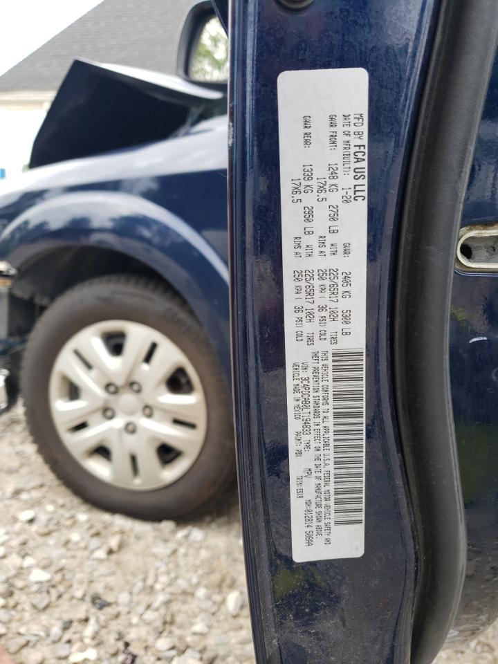 2020 Dodge Journey Se VIN: 3C4PDCAB0LT194833 Lot: 61109615