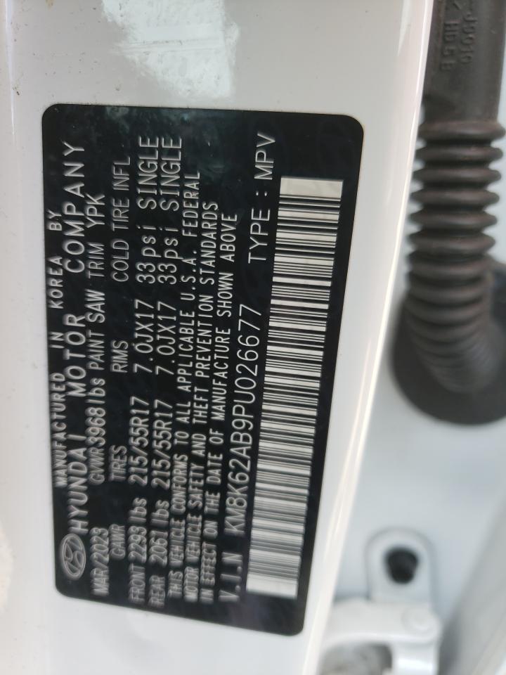 2023 Hyundai Kona Sel VIN: KM8K62AB9PU026677 Lot: 62598635