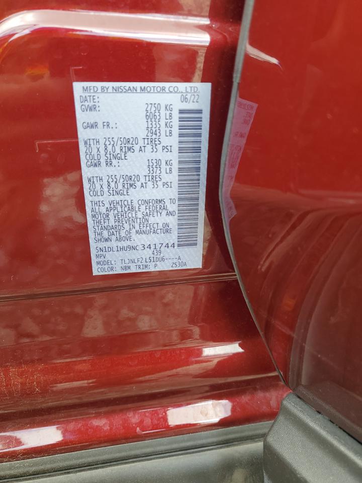 2022 Infiniti Qx60 Autograph VIN: 5N1DL1HU9NC341744 Lot: 62660305