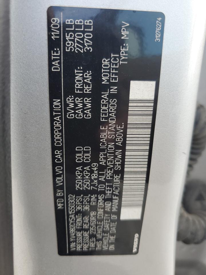 2010 Volvo Xc90 3.2 VIN: YV4982CY5A1550302 Lot: 62487795