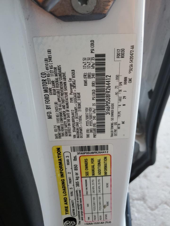 2015 Ford Fusion Titanium Phev VIN: 3FA6P0SU8FR264412 Lot: 61149965