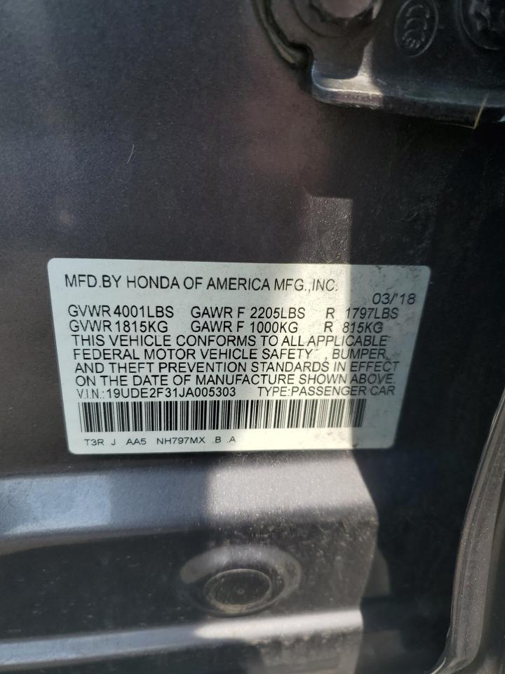 2018 Acura Ilx Base Watch Plus VIN: 19UDE2F31JA005303 Lot: 63038485