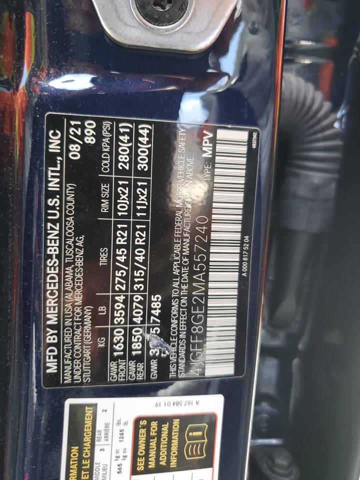 2021 Mercedes-Benz Gls 580 4Matic VIN: 4JGFF8GE2MA557240 Lot: 61243295