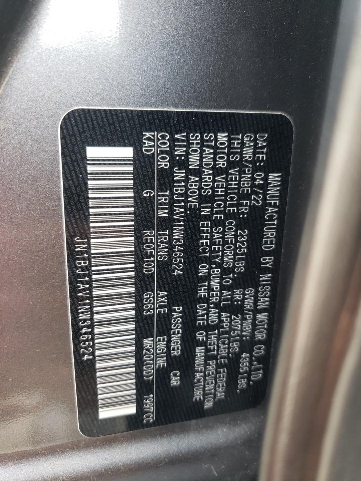 2022 Nissan Rogue Sport S VIN: JN1BJ1AV1NW346524 Lot: 61367495