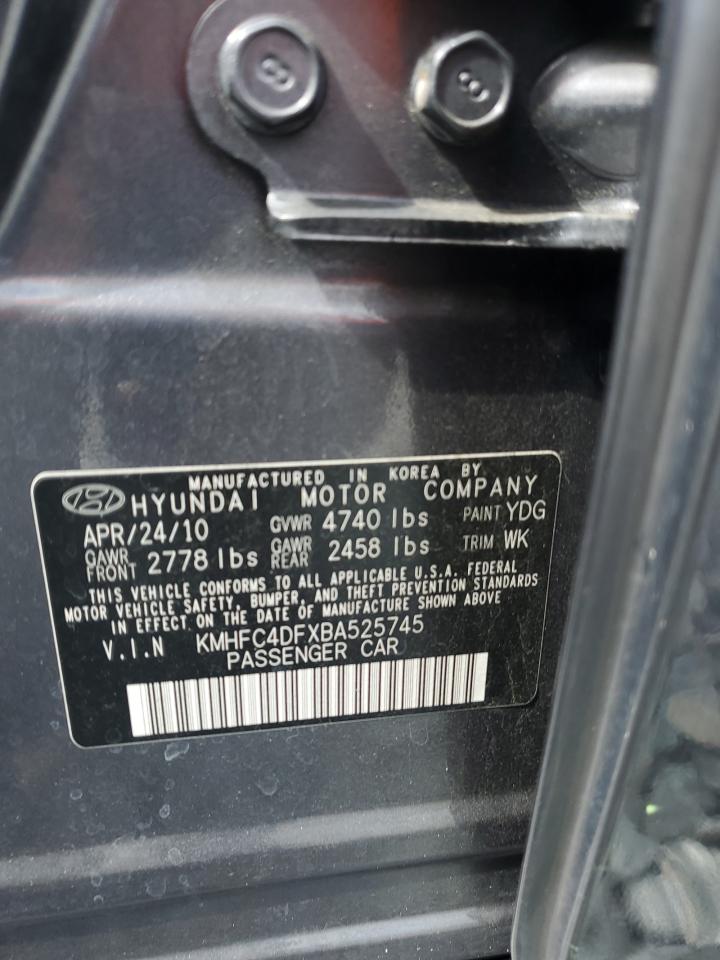 2011 Hyundai Azera Gls VIN: KMHFC4DFXBA525745 Lot: 63046015