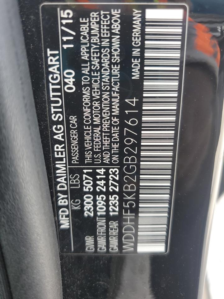 MERCEDES-BENZ E-CLASS 2016 VIN WDDHF5KB2GB297614 zdjęcie 12