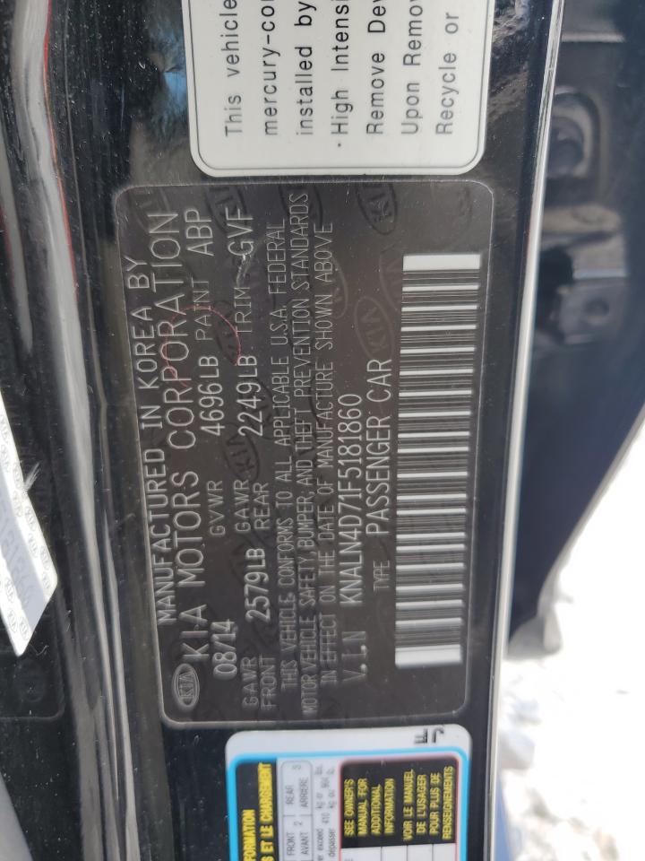 2015 Kia Cadenza Premium VIN: KNALN4D71F5181860 Lot: 61203465
