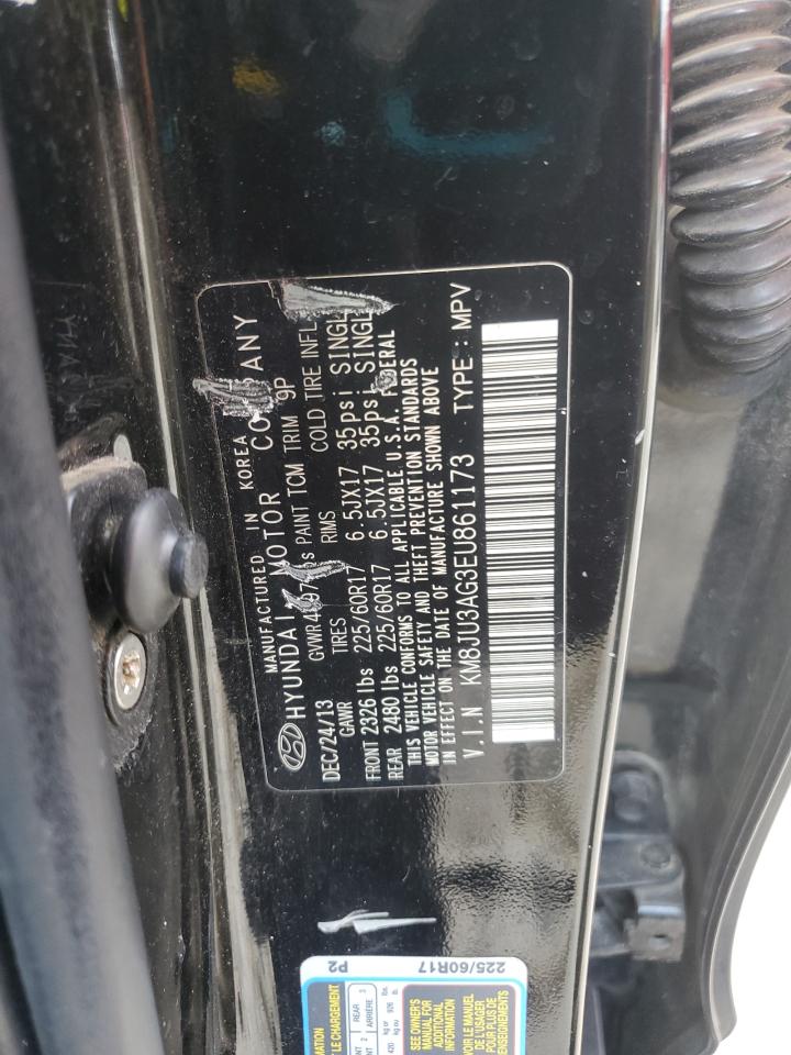 2014 Hyundai Tucson Gls VIN: KM8JU3AG3EU861173 Lot: 62551015