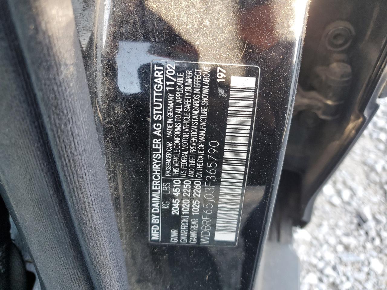 2003 Mercedes-Benz C 32 Amg Kompressor VIN: WDBRF65J03F365790 Lot: 61762755