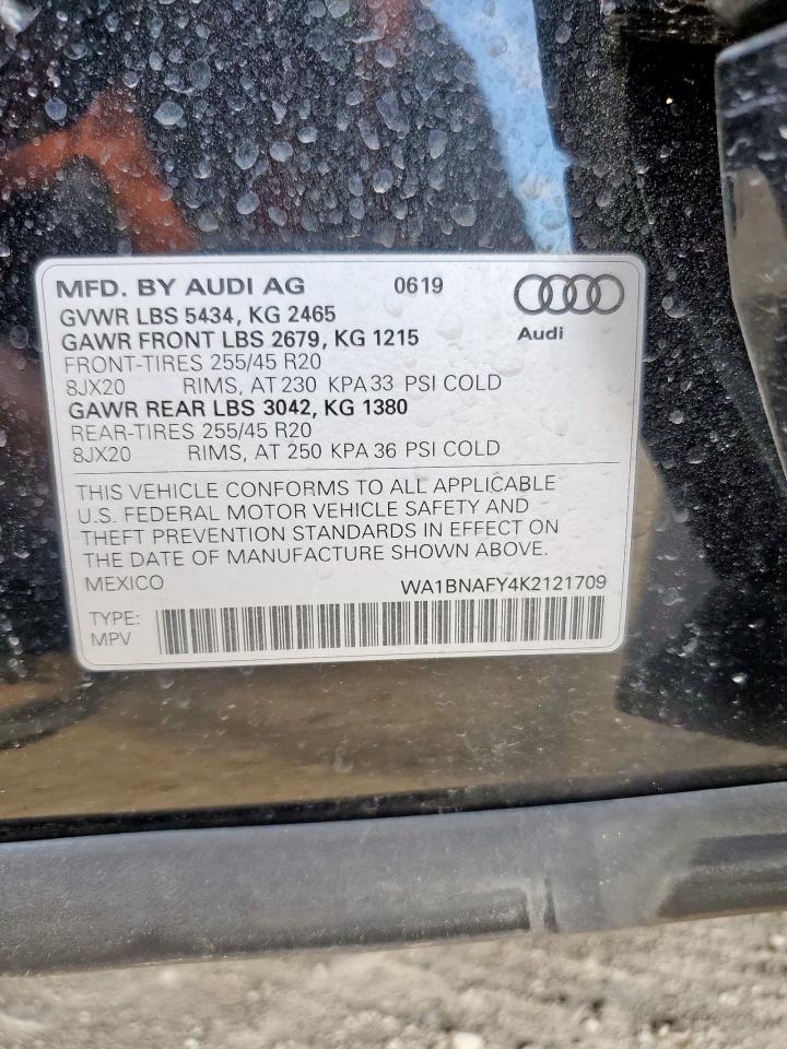 2019 Audi Q5 Premium Plus VIN: WA1BNAFY4K2121709 Lot: 62176945