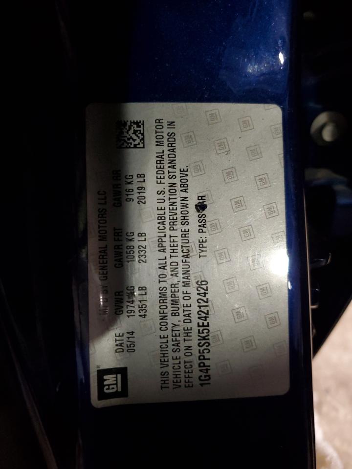 2014 Buick Verano VIN: 1G4PP5SK5E4212426 Lot: 62992385