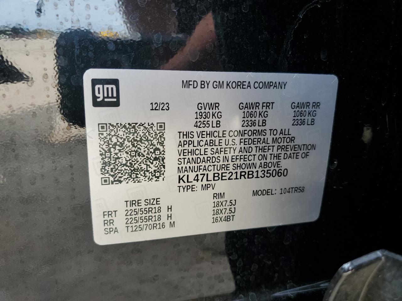 2024 Buick Envista Sport Touring VIN: KL47LBE21RB135060 Lot: 62412355