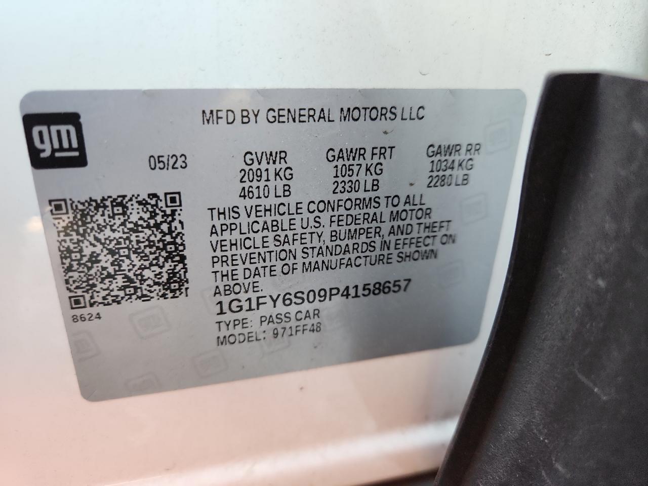 2023 Chevrolet Bolt Euv Lt VIN: 1G1FY6S09P4158657 Lot: 61393715