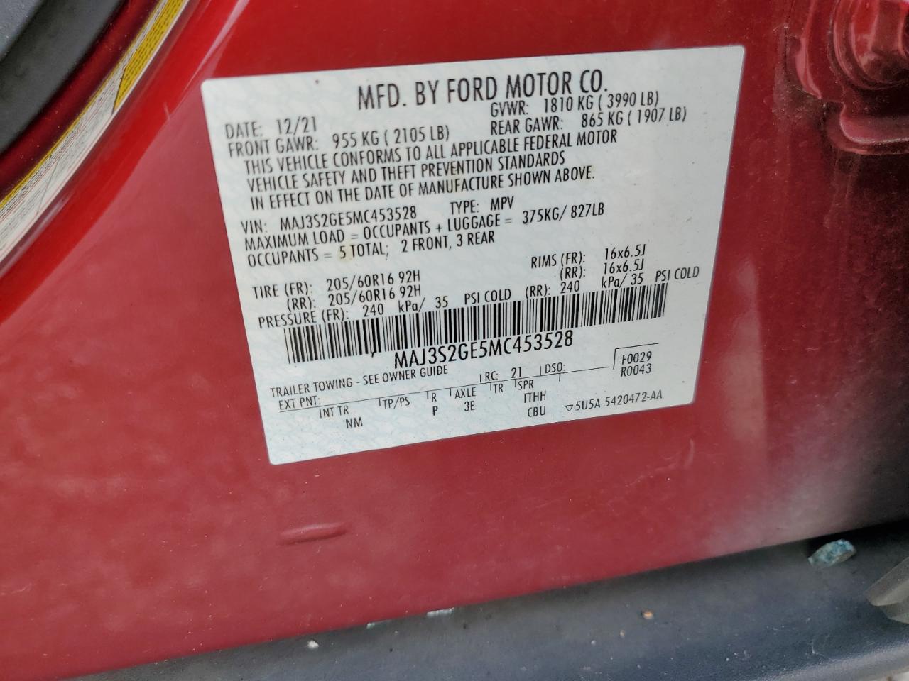 2021 Ford Ecosport Se VIN: MAJ3S2GE5MC453528 Lot: 61461715