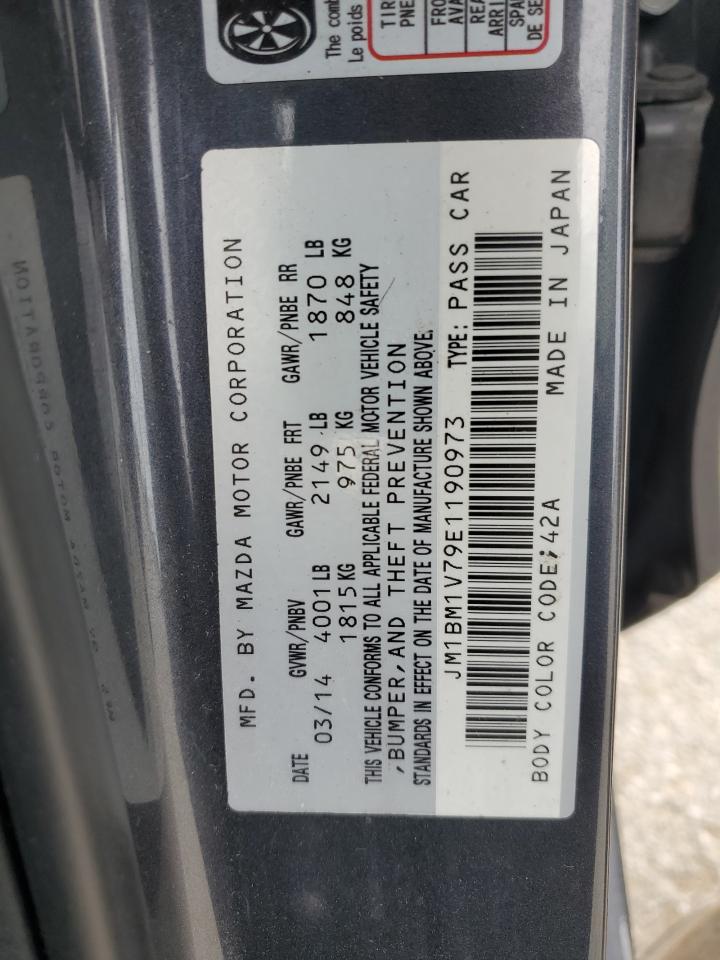 2014 Mazda 3 Touring VIN: JM1BM1V79E1190973 Lot: 62771065